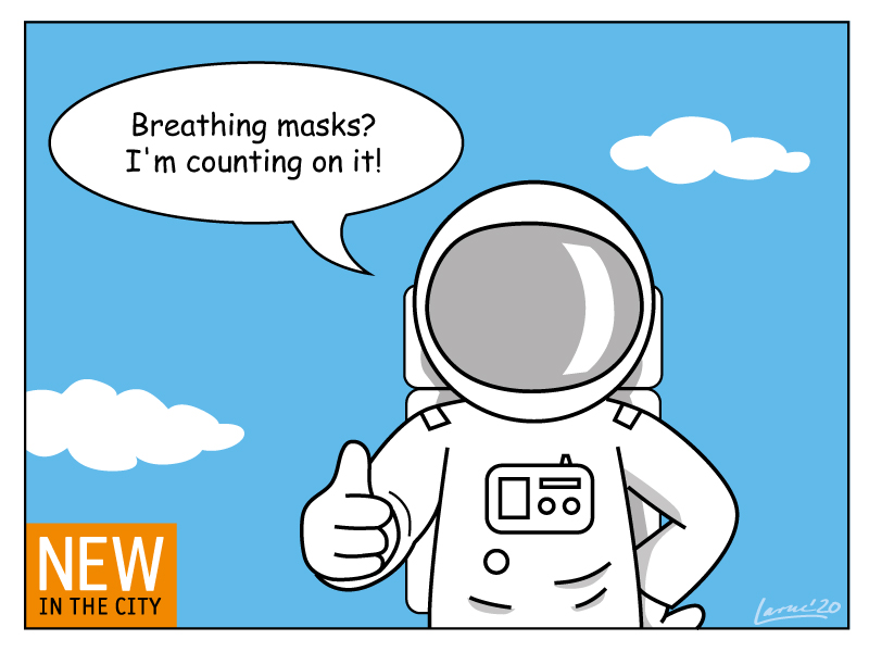Astronaut Maskenpflicht DE